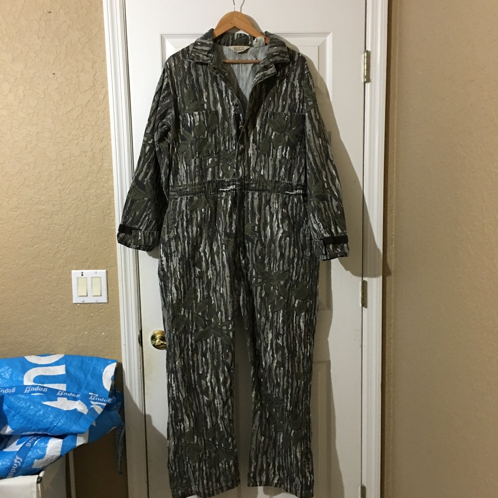 Vintage Walls Coveralls Mens Large Green Realtree Camo Hunting Workwear